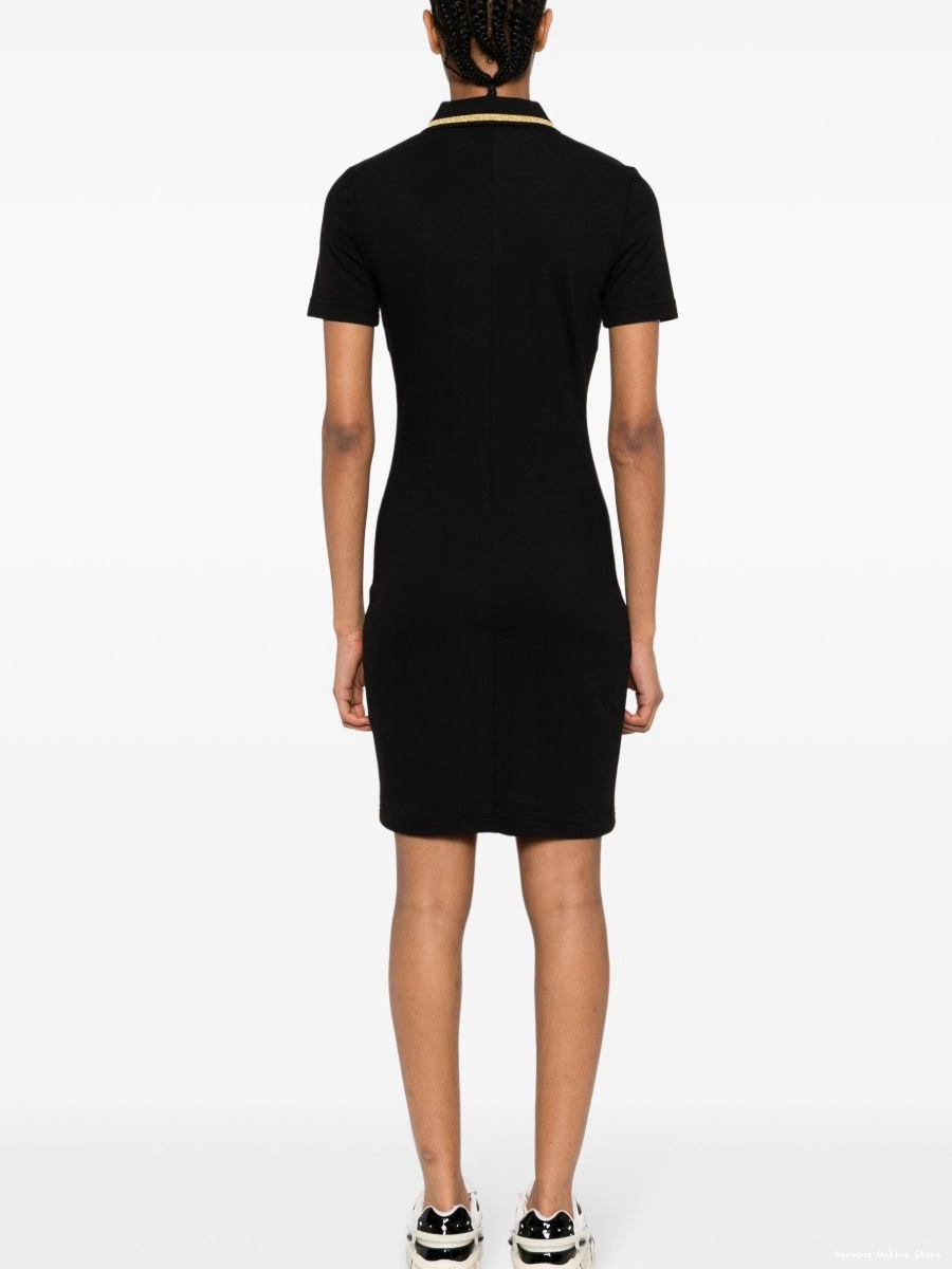 Affordable Versace Women polo V-Emblem Couture cotton Jeans minidress 0704